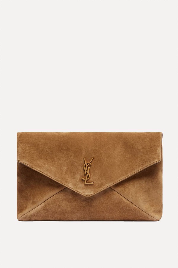 Cassandre Large Suede Clutch from Saint Laurent 