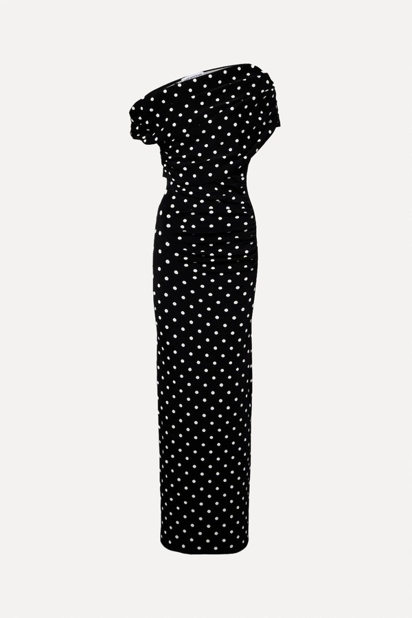 Polka-Dot Asymmetric Maxi Dress from Self Portrait