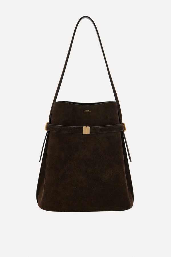 Belted Suede Bucket Bag from Toteme