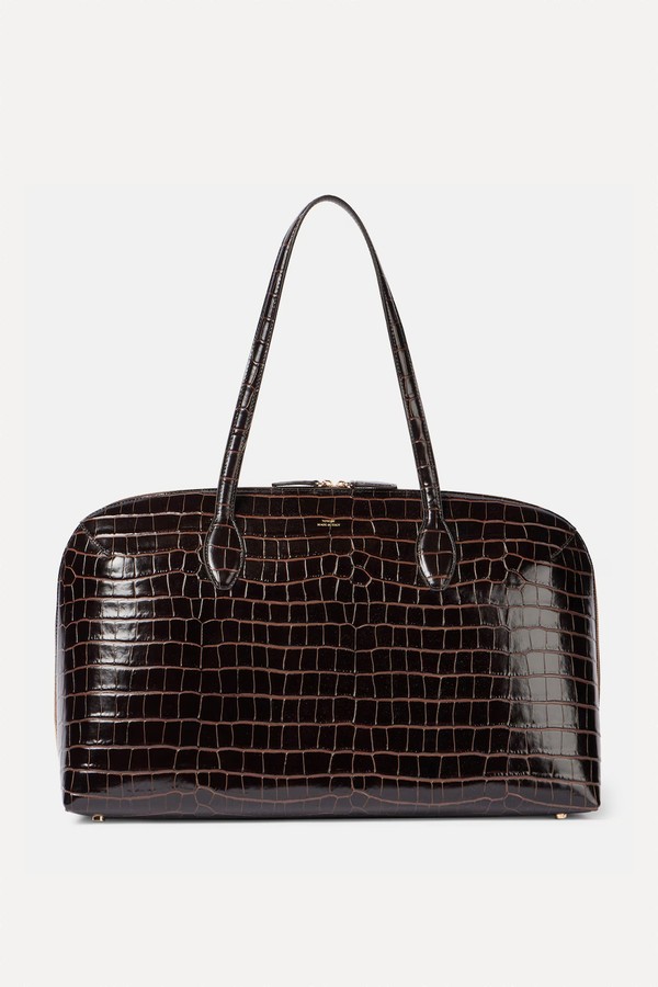Croc-Effect Leather Tote Bag from Toteme