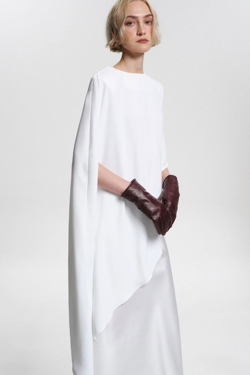 Asymmetric Satin Blouse from Source Unknown