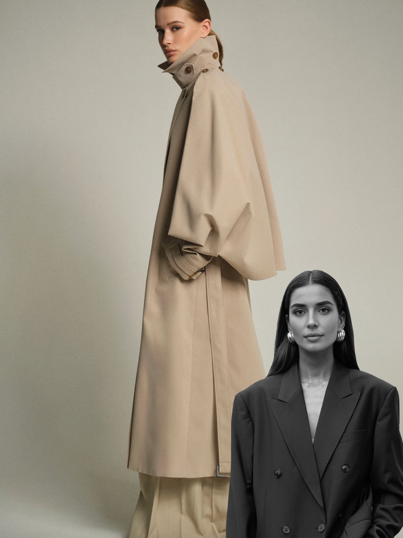 Slit Sleeve Trench Coat from Source Unknown