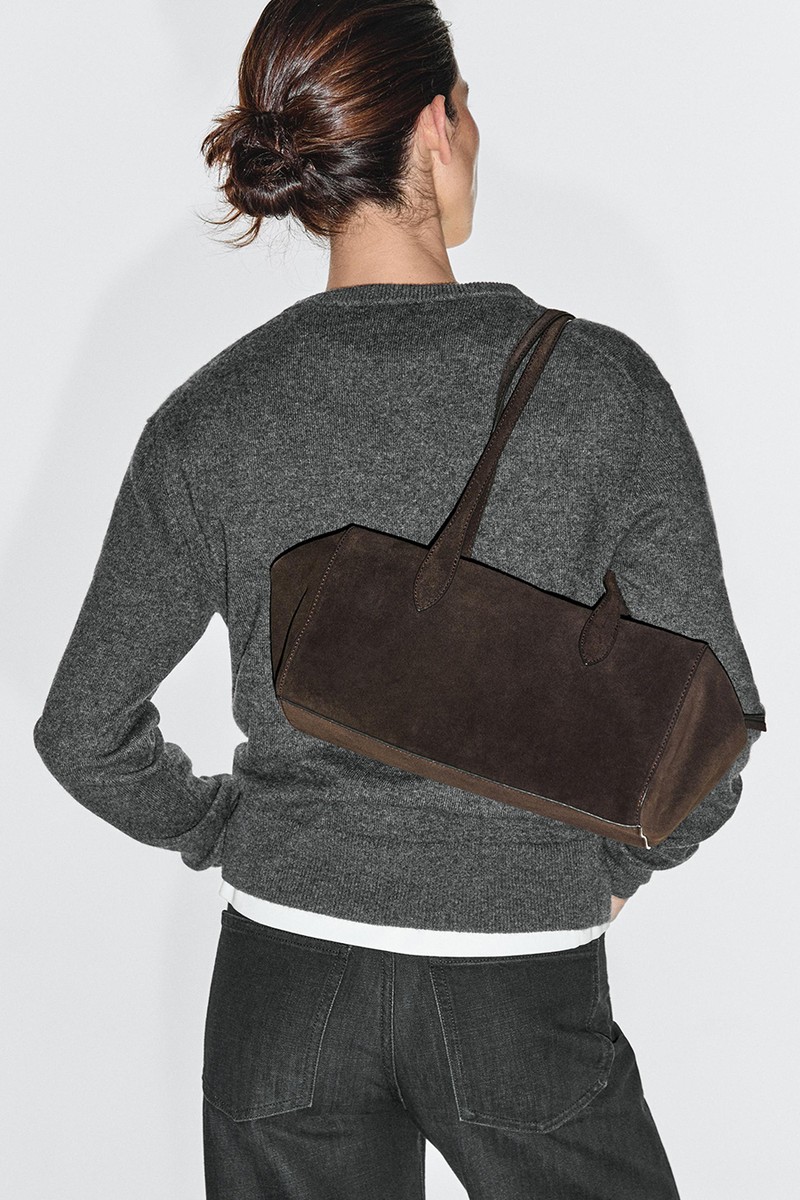 Split Suede Leather West Satchel Bag