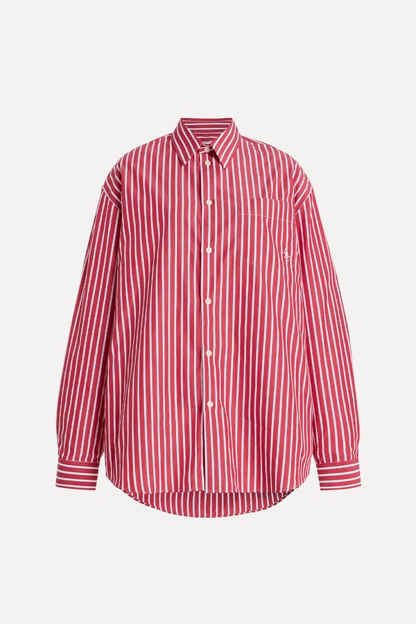 Oversized Striped Cotton Button Down Shirt from Sporty & Rich