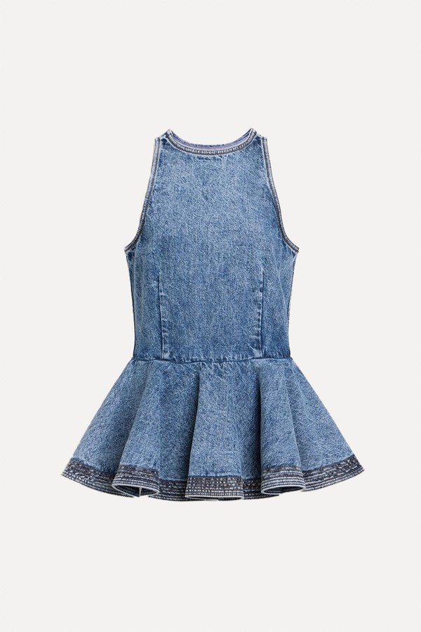 Denim Peplum Top from Alaïa