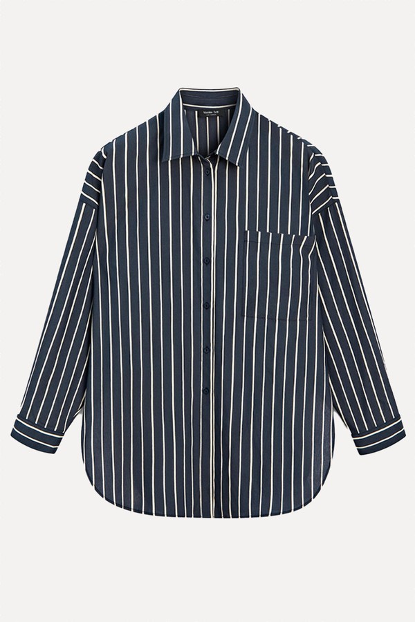 Striped Flowing Shirt With Pocket Detail from Massimo Dutti