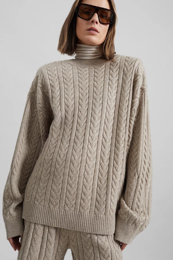 Karmoy Cable Knit Padded Sweater from The Frankie Shop