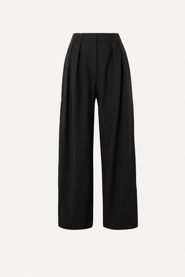 Ripley Pleated Crepe Wide-Leg Pants from The Frankie Shop