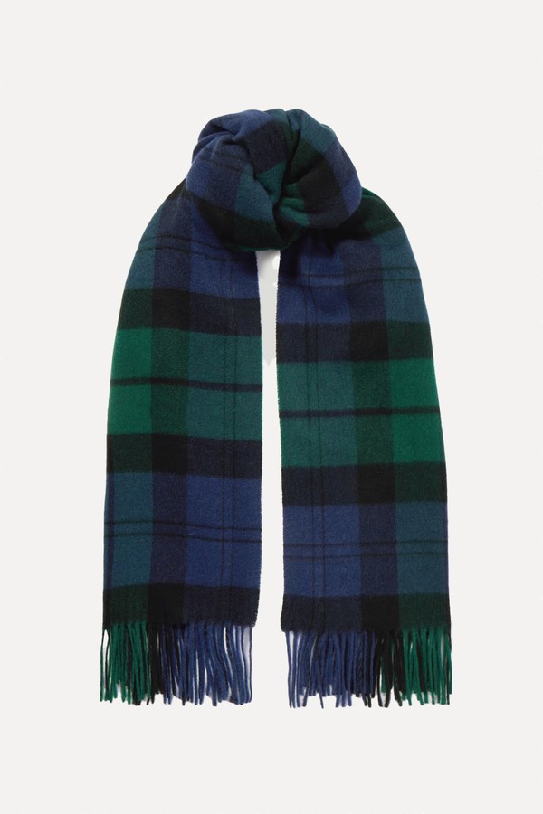 Checked Cashmere & Wool-Blend Scarf from TOTEME