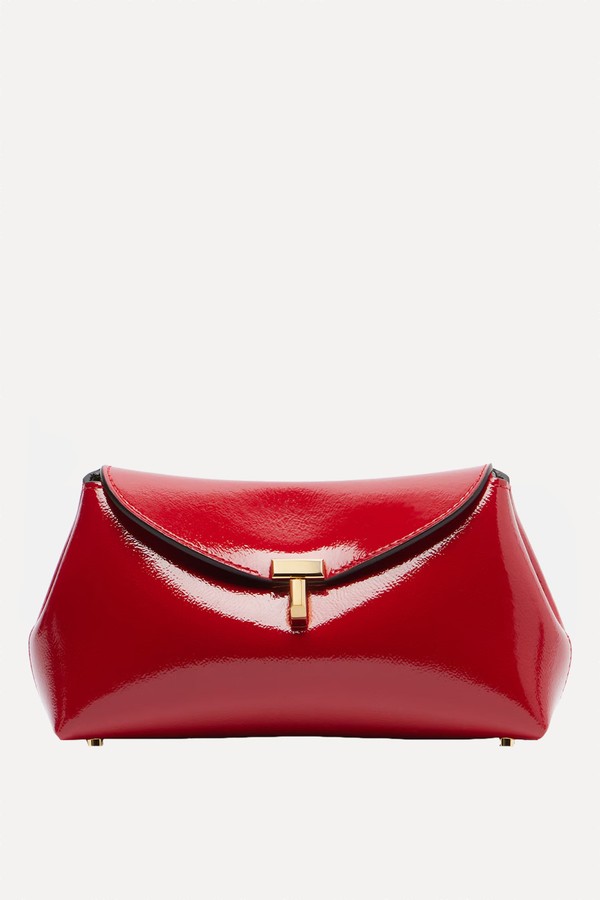 T-Lock Mini Patent Leather Clutch from Toteme
