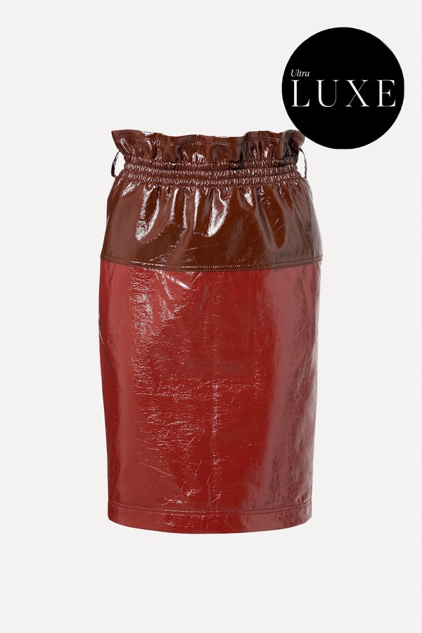 Coated Cotton Pencil Skirt from Saint Laurent