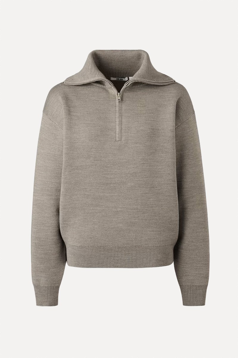 Double Faced Knit Half-Zip Jumper from Uniqlo