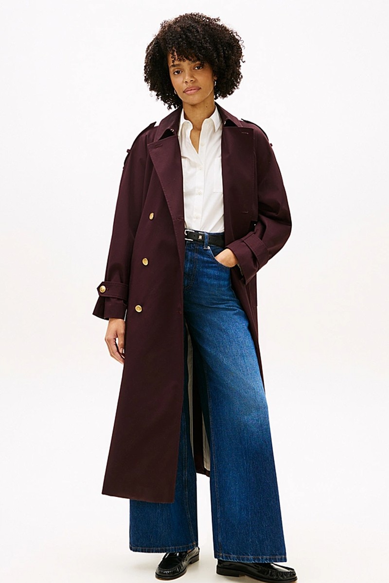 Water Repellent Twill Oversized Trench Coat