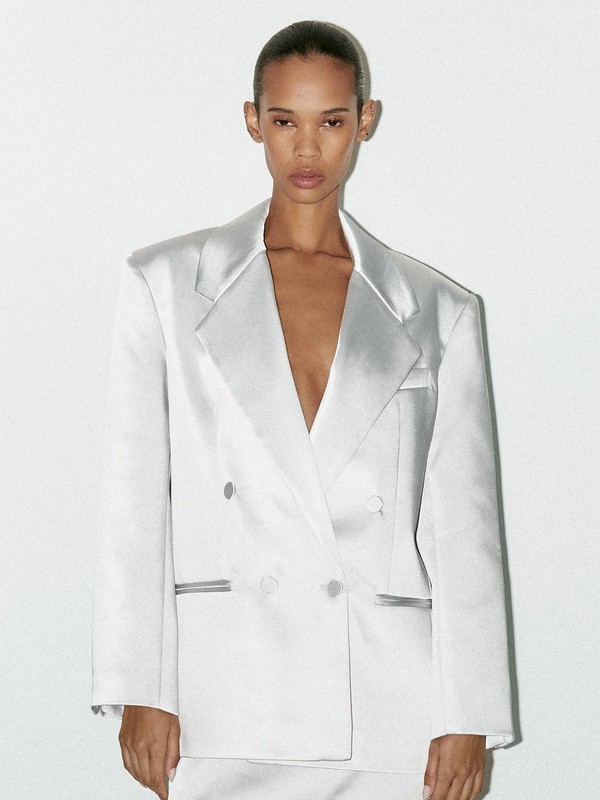 Oversize Satin Blazer