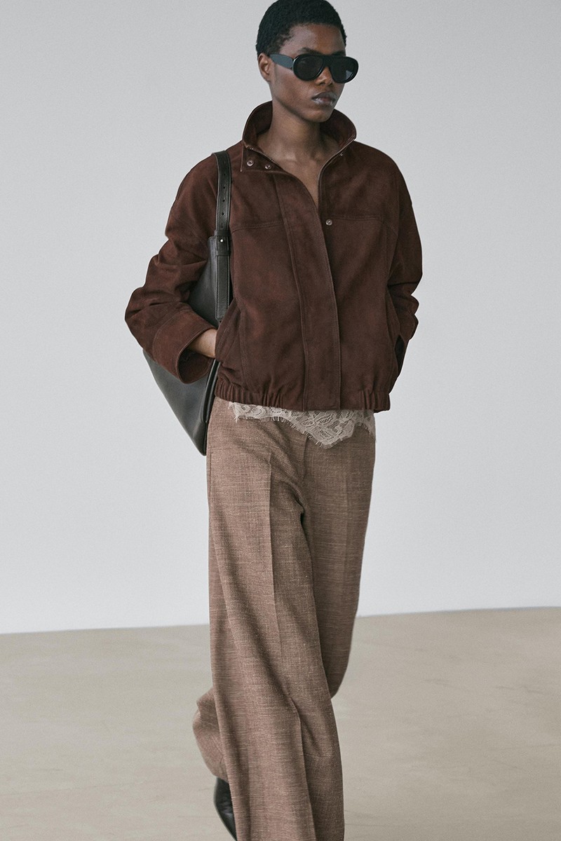 Wide-Leg Voluminous Wool Blend Trousers