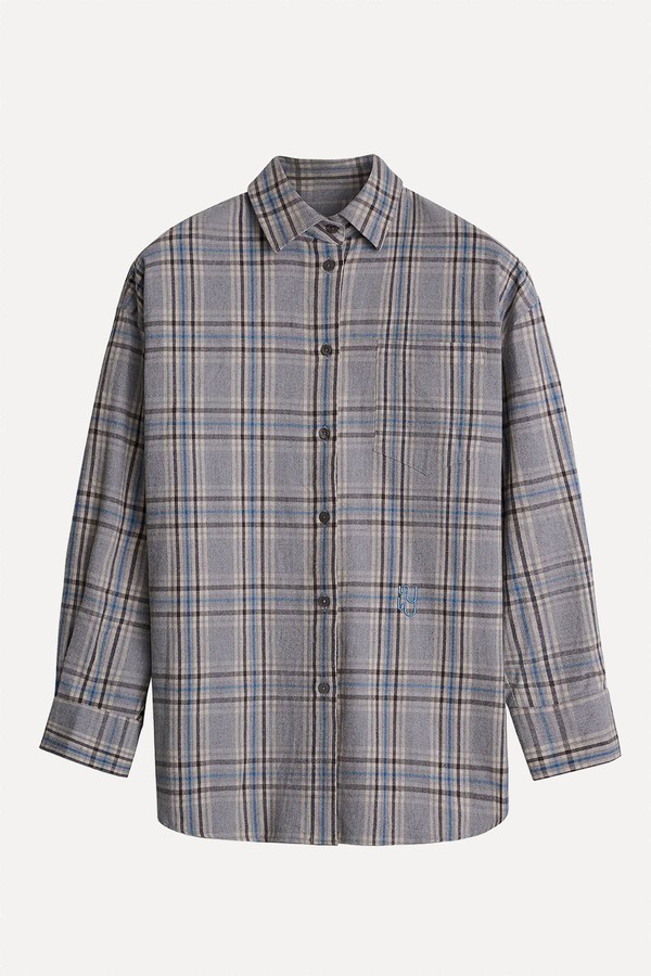 Braemar Oversized Plaid Flannel Shirt from Yaitte