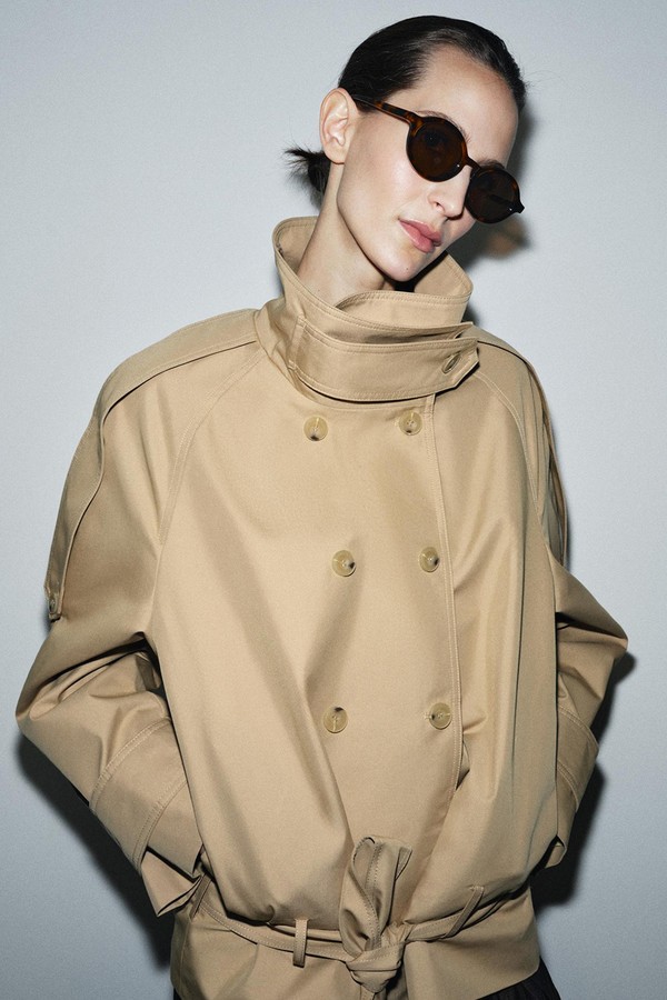 Short High-Neck Trench Coat from Zara