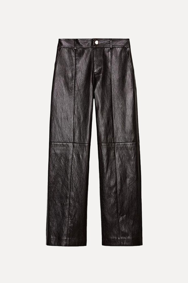 Faux Leather Straight Trousers from Zara