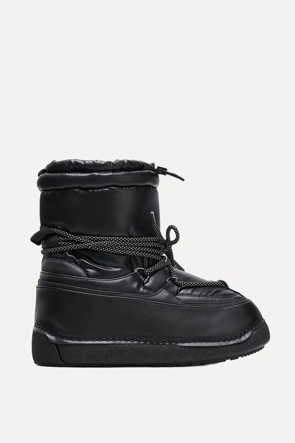 Laminated Quilted Ankle Boots from Zara