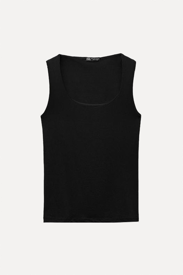 Wide Strap Polyamide T-Shirt from Zara
