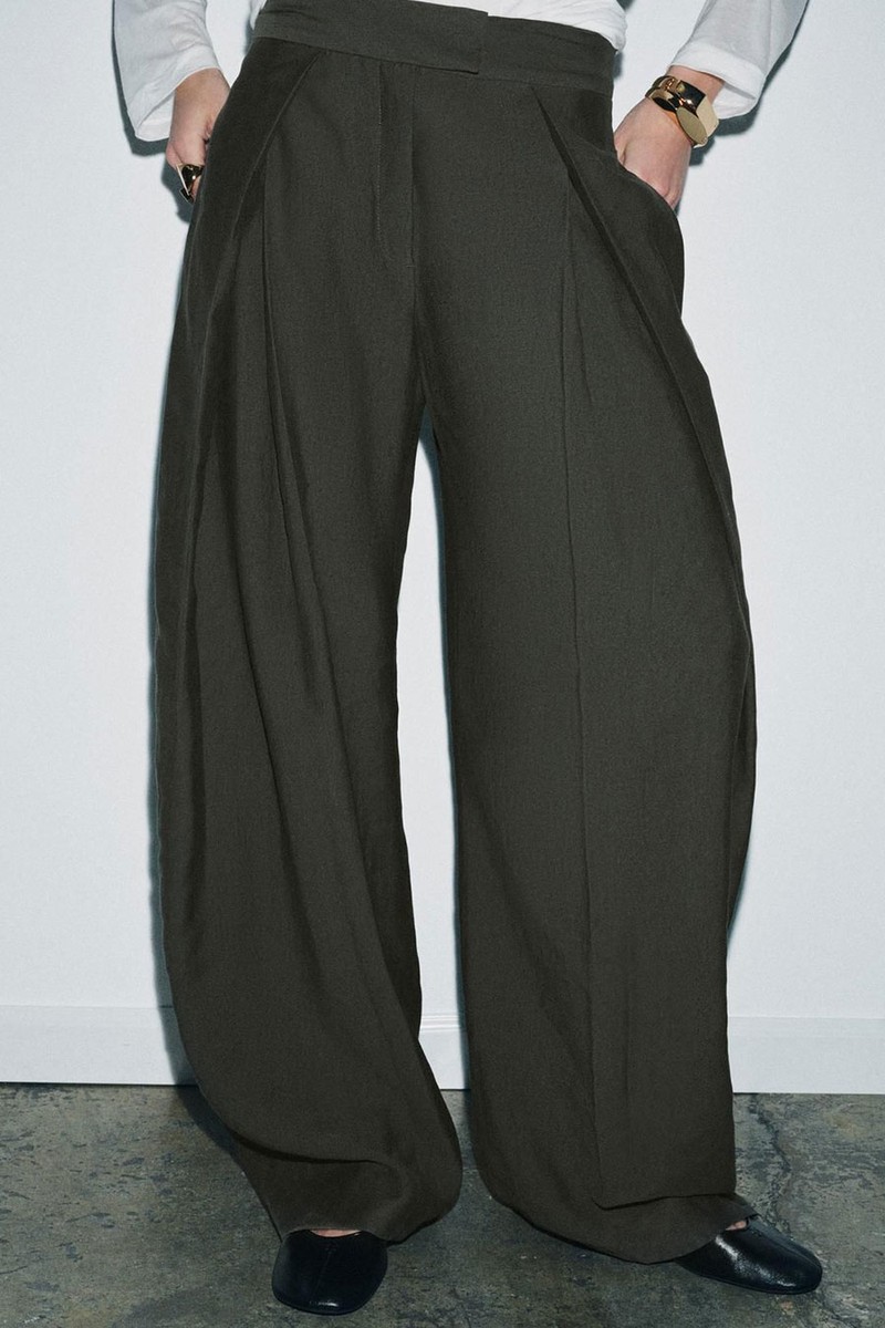 ZW Collection Darted Wide-Leg Trousers from Zara
