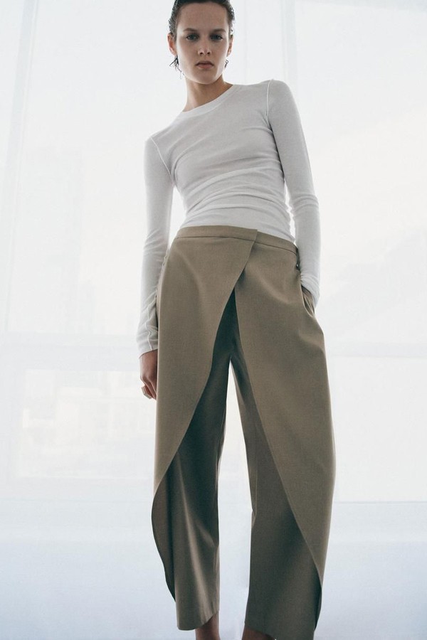 ZW Collection Wrap Front Trousers from Zara